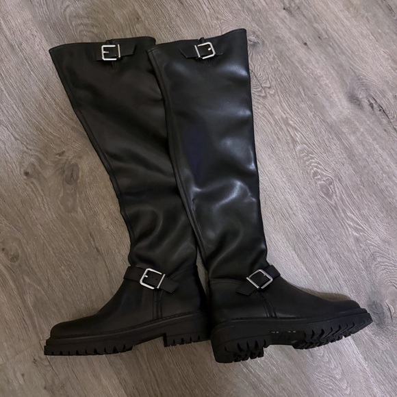 NWOB GB the Change Re-Volve Chunky Lug Block Heel Over-The-Knee Boots SZ 7.5 - Picture 2 of 7